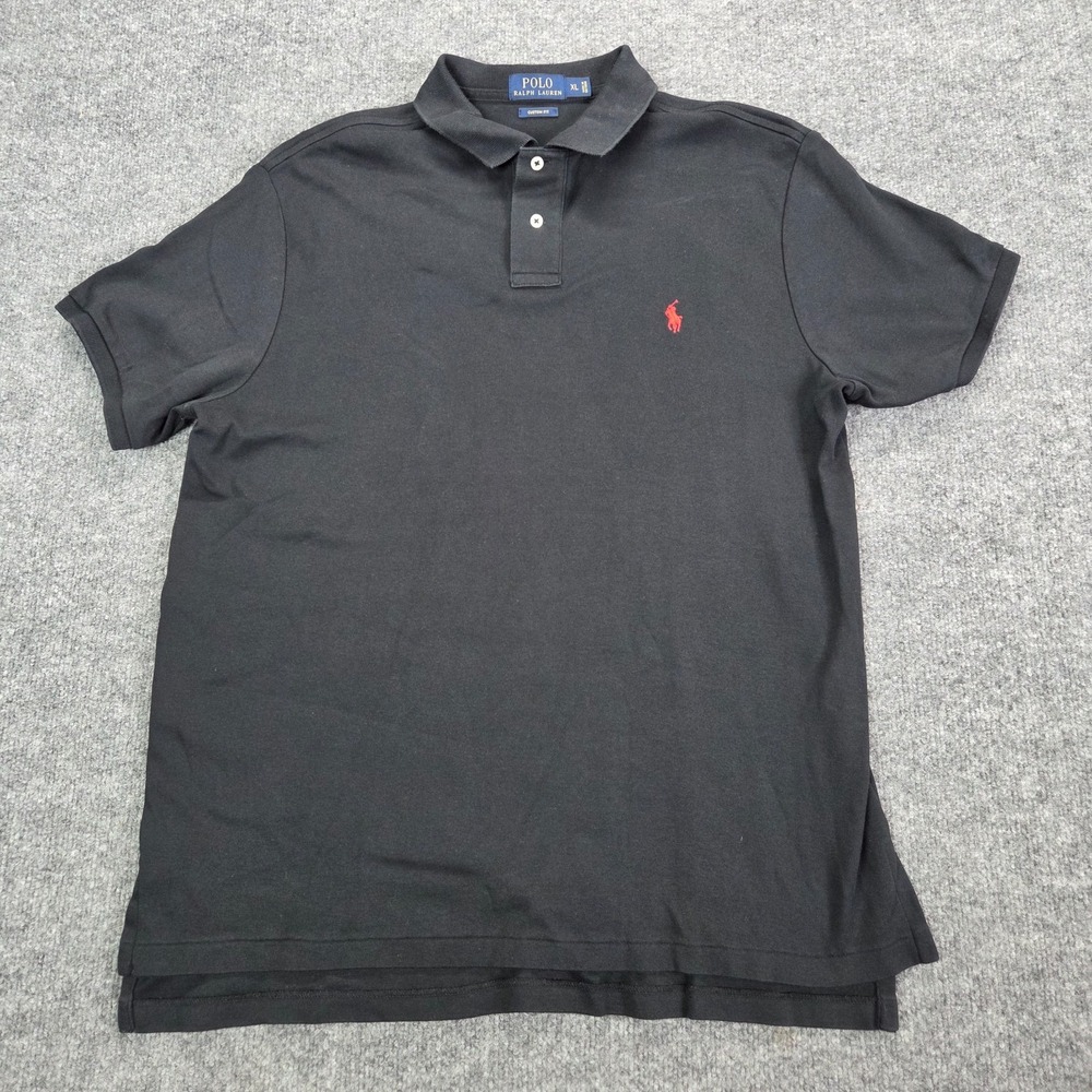 POLO Ralph Lauren Custom Fit Mens Short Sleeve Polo Shirt Preppy 100% Cotton XL